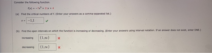 Solved Consider the following function fx)7x+ 21x +4 (a) | Chegg.com