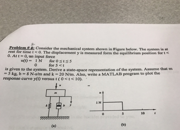 Solved Problem #: Consider The Mechanical System Shown In | Chegg.com