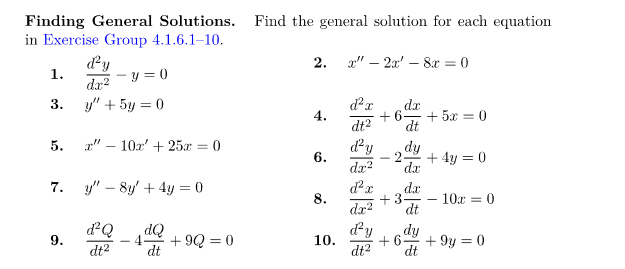 Solved Finding General Solutions. Find the general solution | Chegg.com