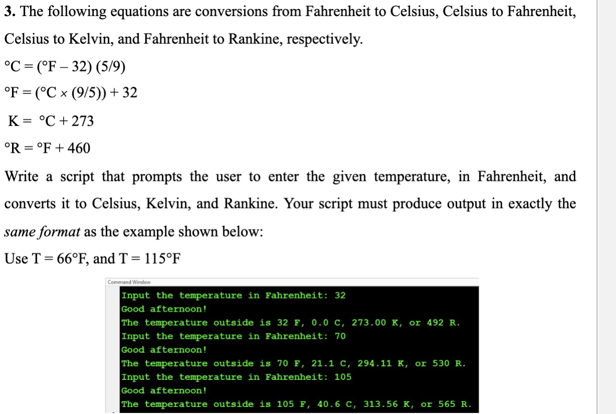 SOLUTION: Practice problems celsius fahrenheit kevin rankine conversion  formula - Studypool