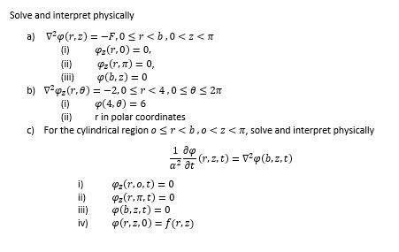 Solved Solve And Interpret Physically A V O R 2 F 0 Sr Chegg Com