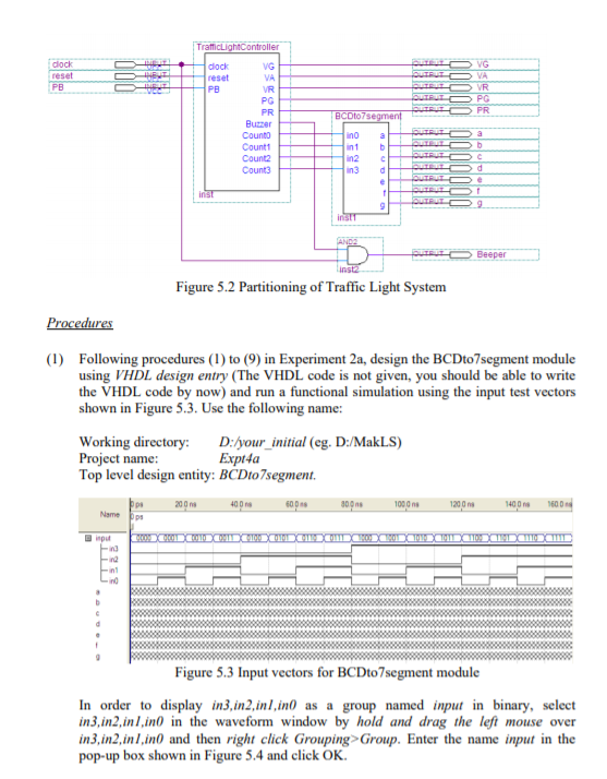 5 Experiment 4 Design a Traffic Light System using