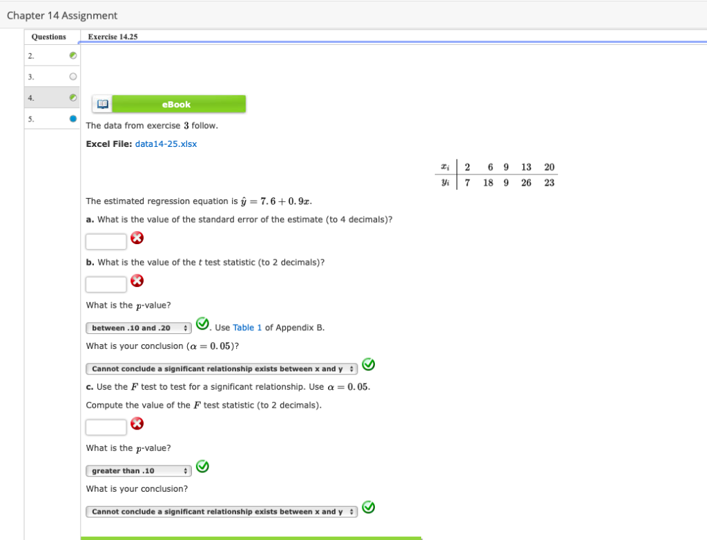 Solved Chapter 14 Assignment Exercise 14.25 Questions 2. 4. | Chegg.com