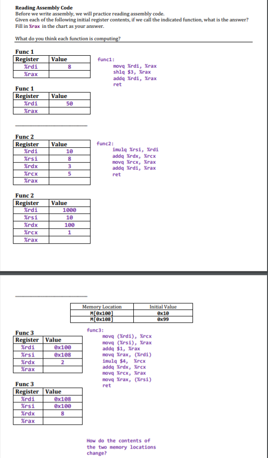 Reading Assembly Code Before We Write Assembly We Chegg Reading Assembly Code Before We Write Assembly We Chegg