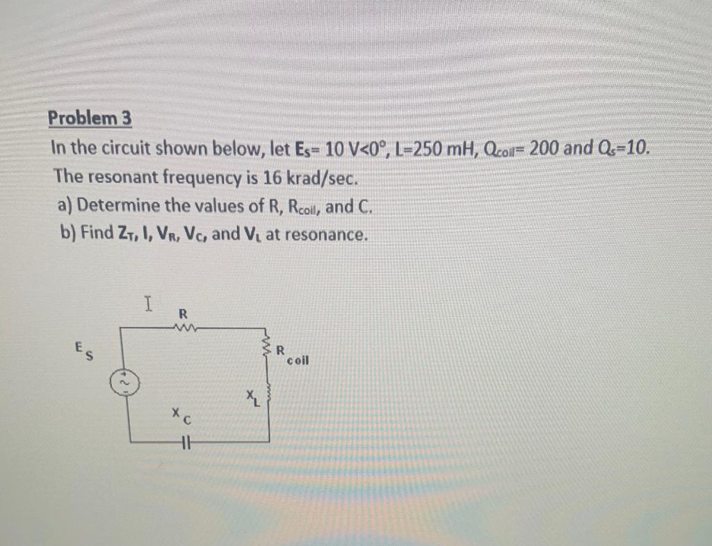 Solved Problem 3 In the circuit shown below, let Es= 10 | Chegg.com
