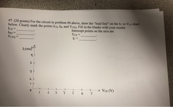 Solved #7 (20 points) For the circuit in problem #6 above, | Chegg.com