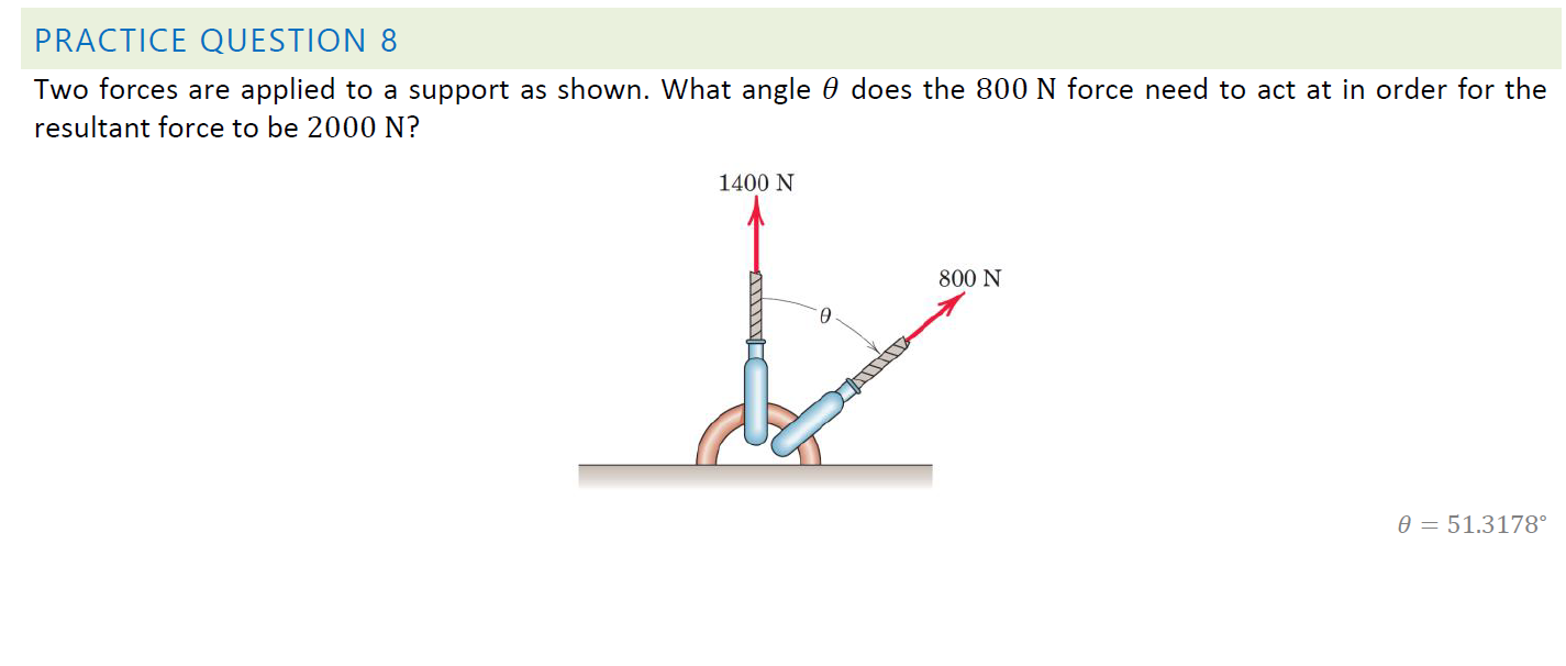 Solved PRACTICE QUESTION 8 Two Forces Are Applied To A | Chegg.com