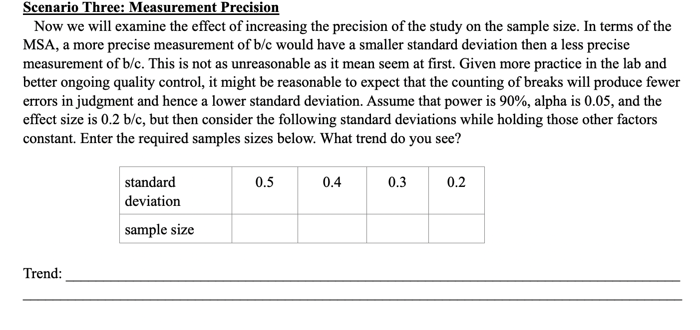 Solved Scenario Three: Measurement Precision Now We Will | Chegg.com