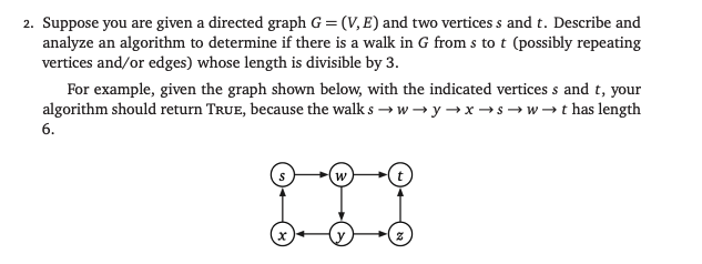 2. Suppose you are given a directed graph G=(V, E) | Chegg.com