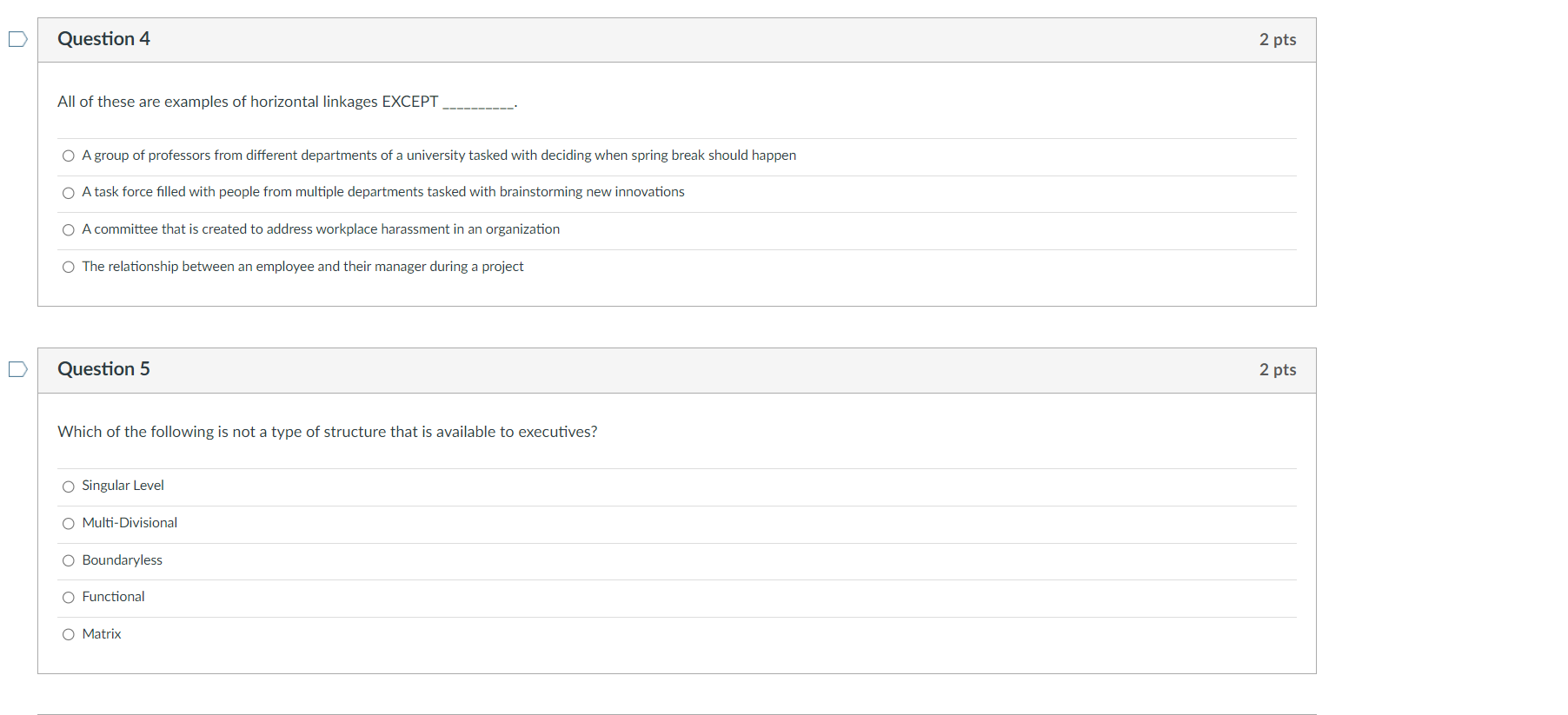 Solved All of these are examples of horizontal linkages