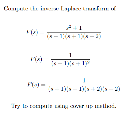 Solved Compute The Inverse Laplace Transform Of | Chegg.com