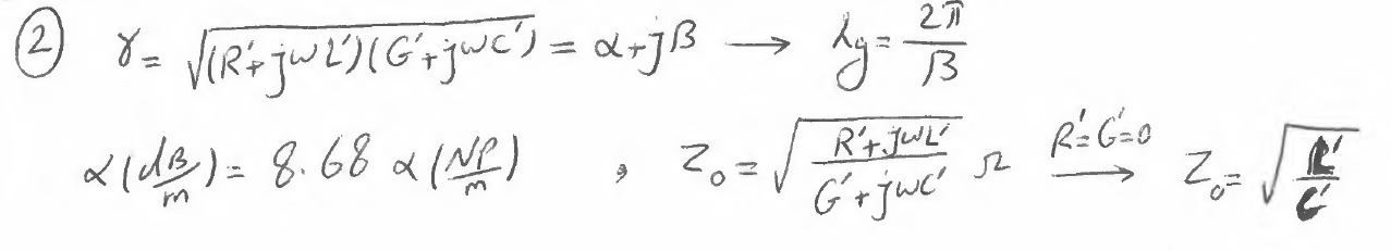 Solved = = In the equivalent circuit model of a transmission | Chegg.com