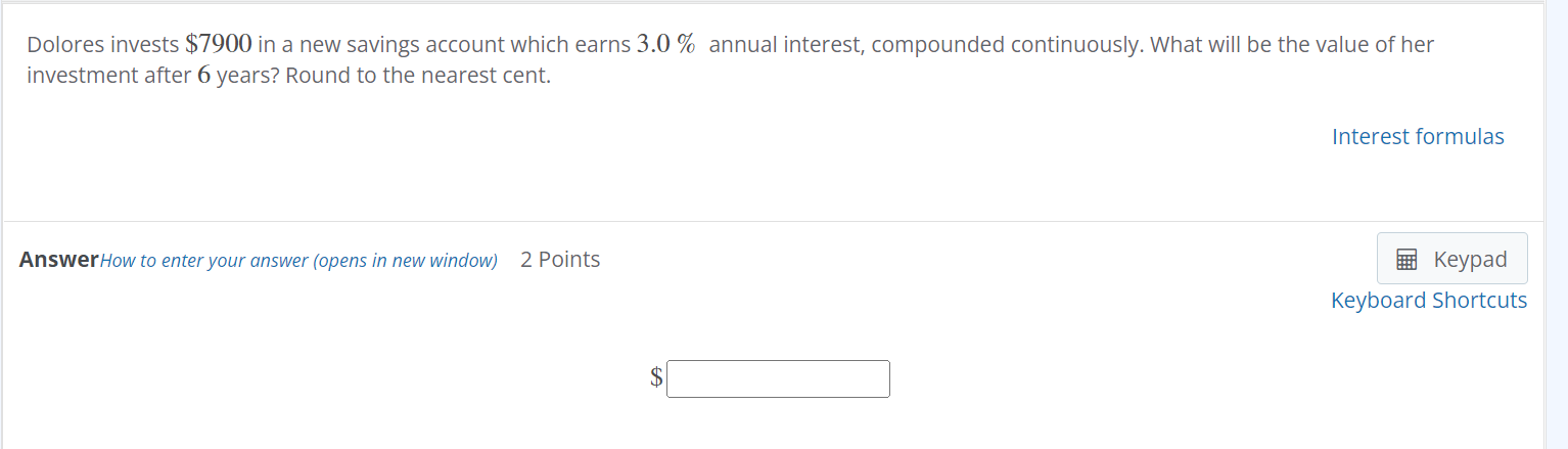 Solved Dolores invests $7900 in a new savings account which | Chegg.com