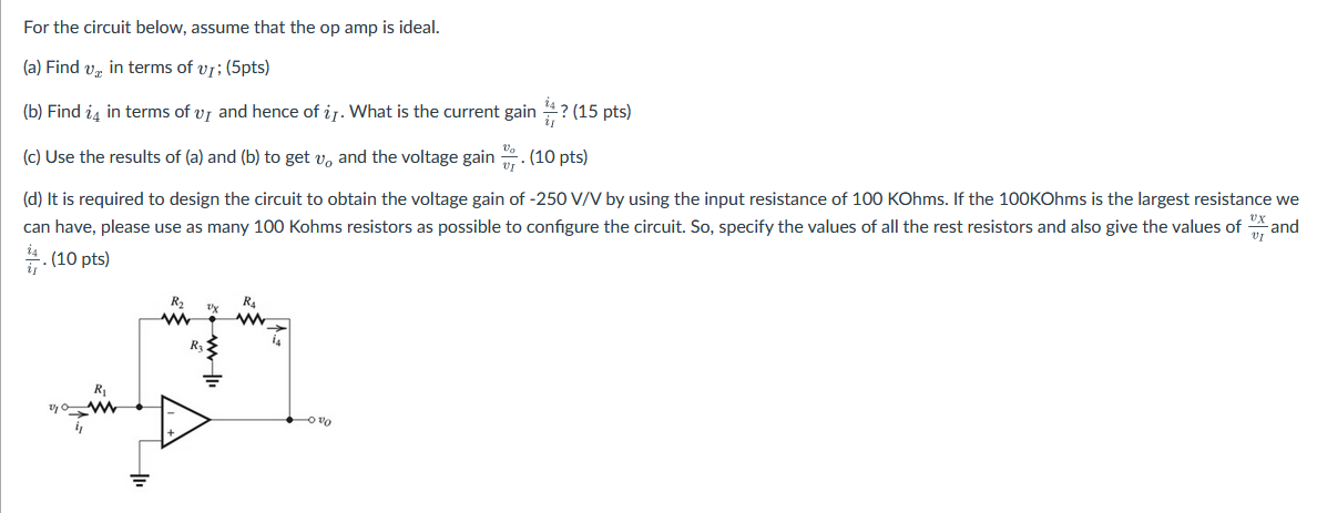 Solved For the circuit below, assume that the op amp is | Chegg.com