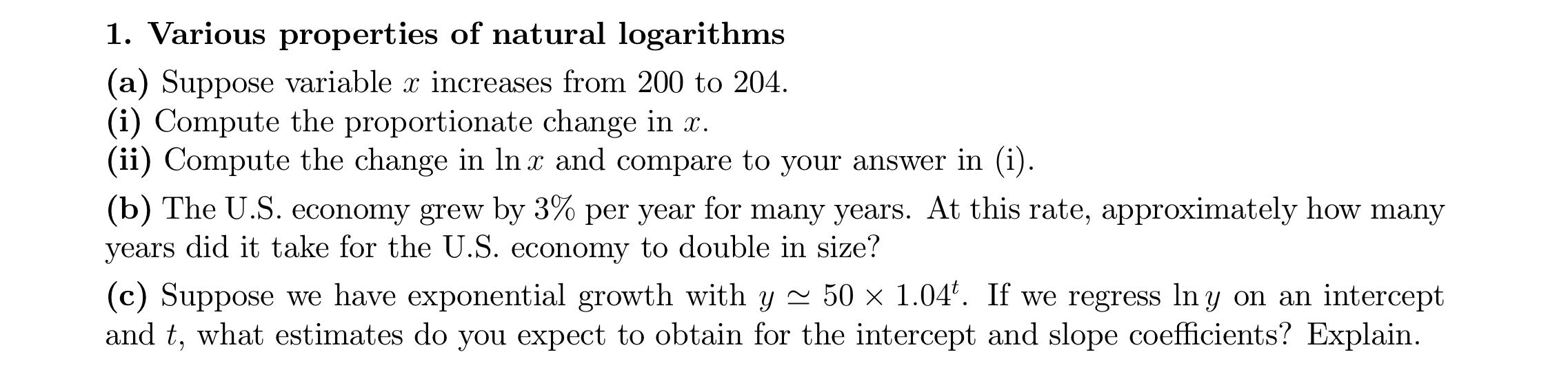 5 Use The Properties Of Natural Logarithms To Chegg Com