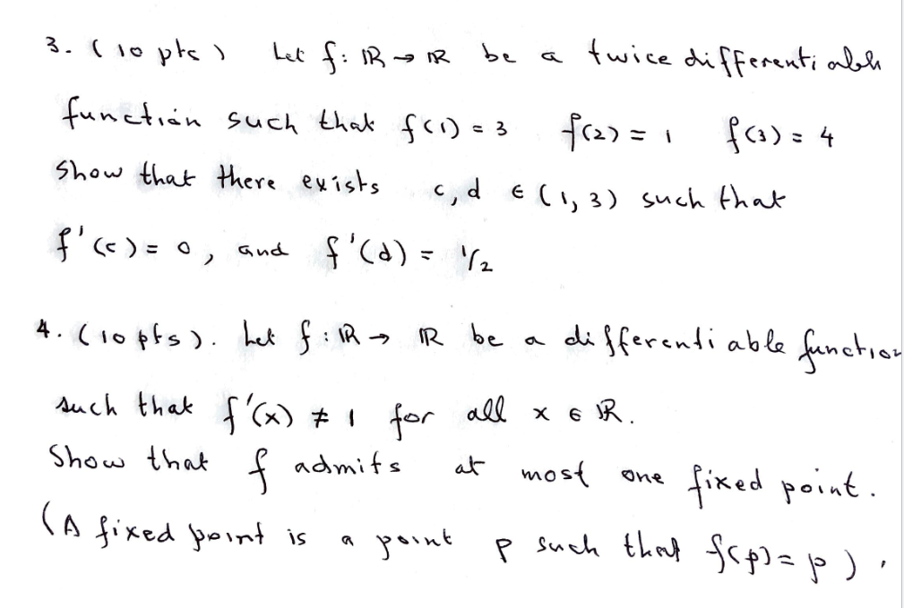 Solved 3 Lopts I Let F Lrr Be A Twice Differentiable