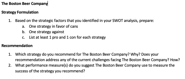 boston beer company case study solution