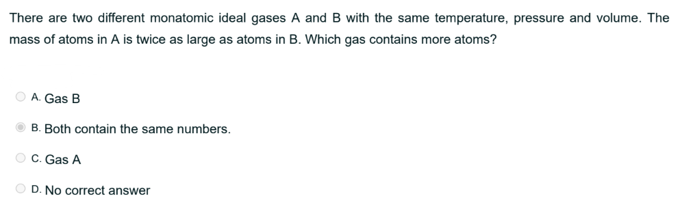 Solved There Are Two Different Monatomic Ideal Gases A And B | Chegg.com