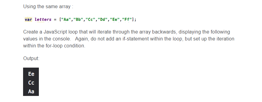 Solved Using the same array: var letters = [