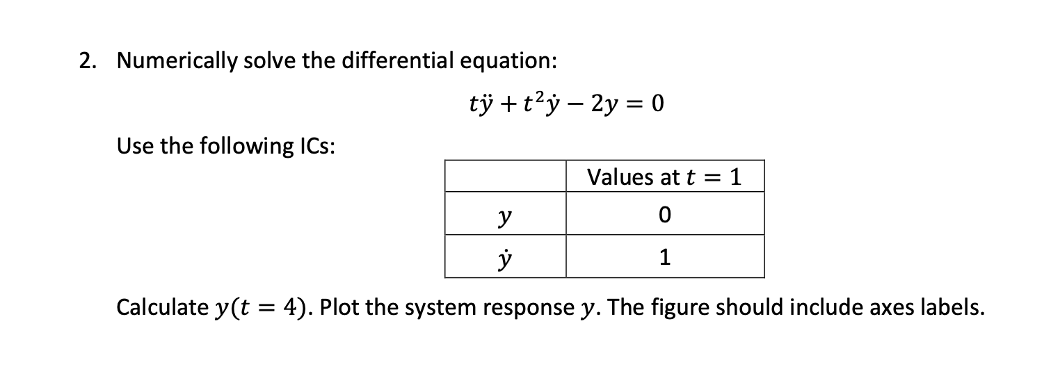 numerically solve system of differential equations matlab