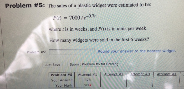 Solved Problem #5: The sales of a plastic widget were | Chegg.com