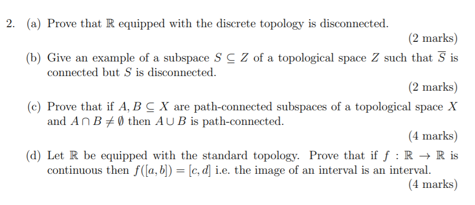 2 A Prove That R Equipped With The Discrete Chegg Com