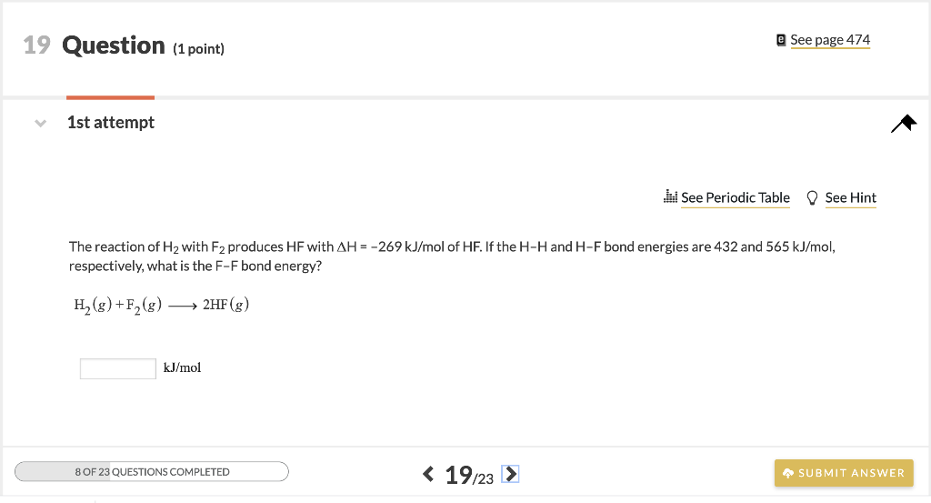 Solved 19 Question (1 point) e See page 474 1st attempt See | Chegg.com