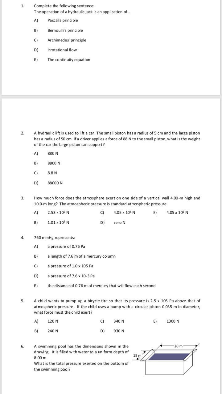 Solved 1. Complete the following sentence The operation of