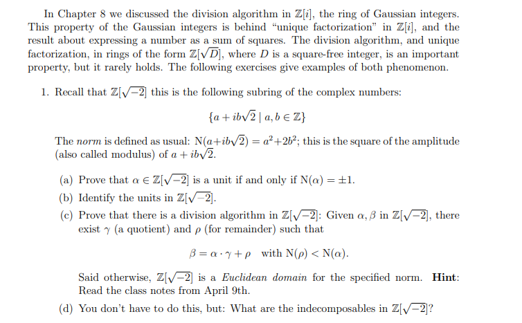 Solved Recall That Z 2 This Is The Following Subri Chegg Com