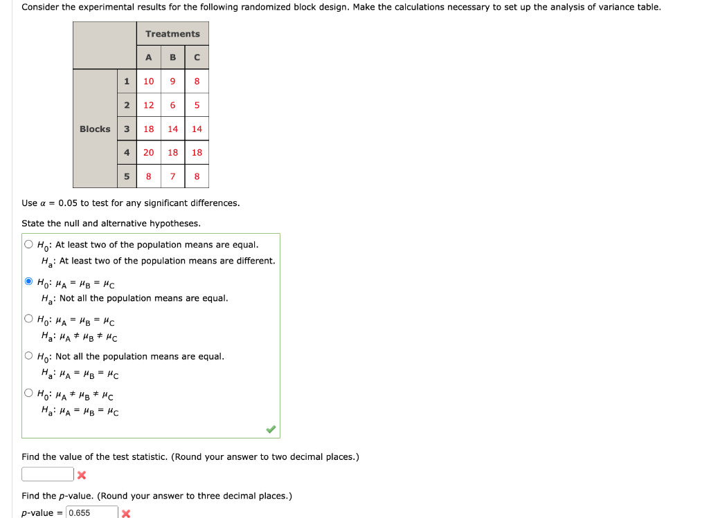 Solved Use α=0.05 to test for any significant differences. | Chegg.com