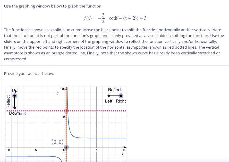 Use the graphing window below to graph the function | Chegg.com