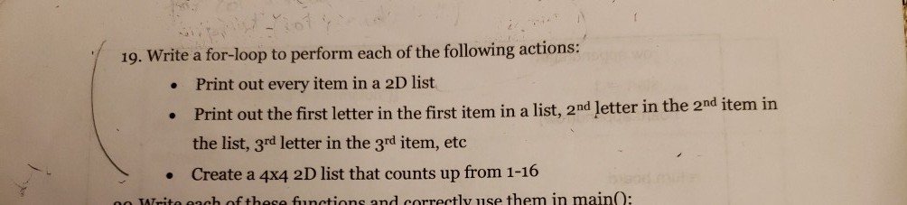 Solved 19. Write a for-loop to perform each of the following | Chegg.com