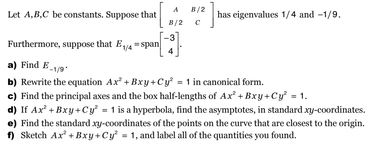 Solved Let A,B,C Be Constants. Suppose That LA B/2 | B/2 C | Chegg.com