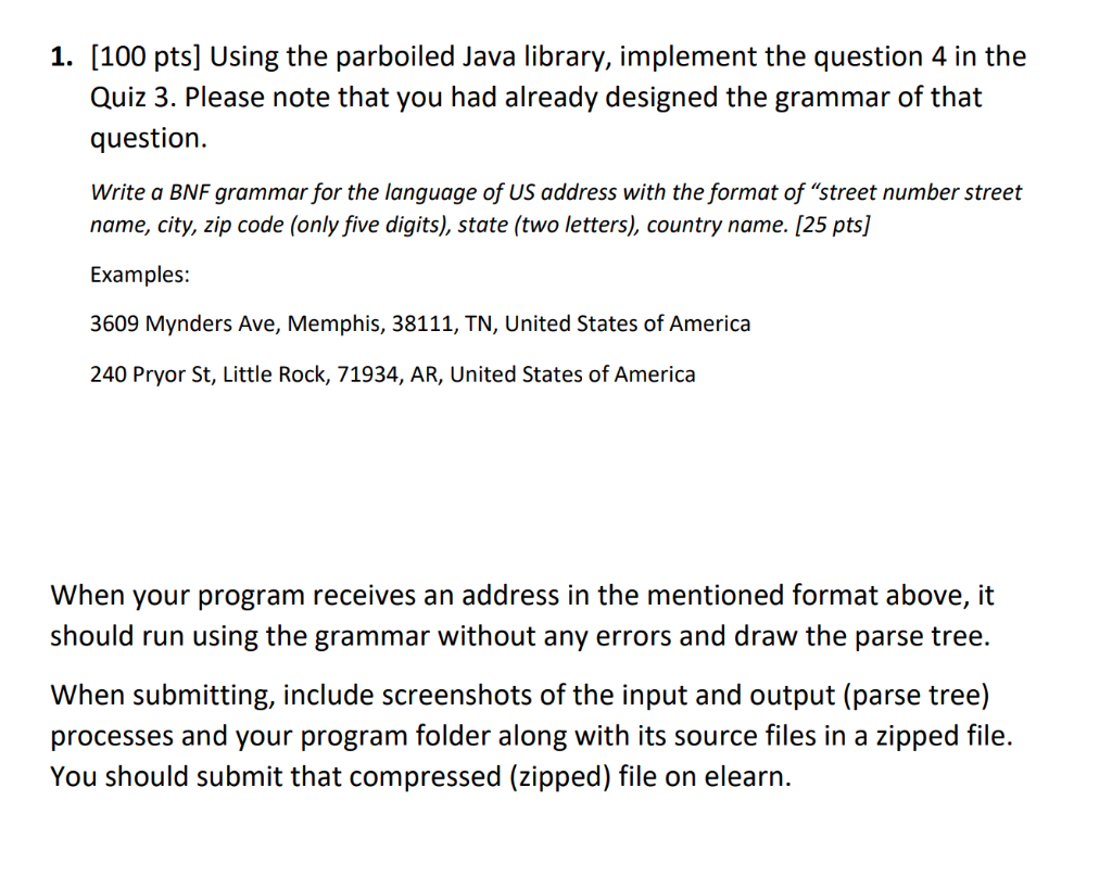 19. (1900 pts] Using the parboiled Java library,  Chegg.com