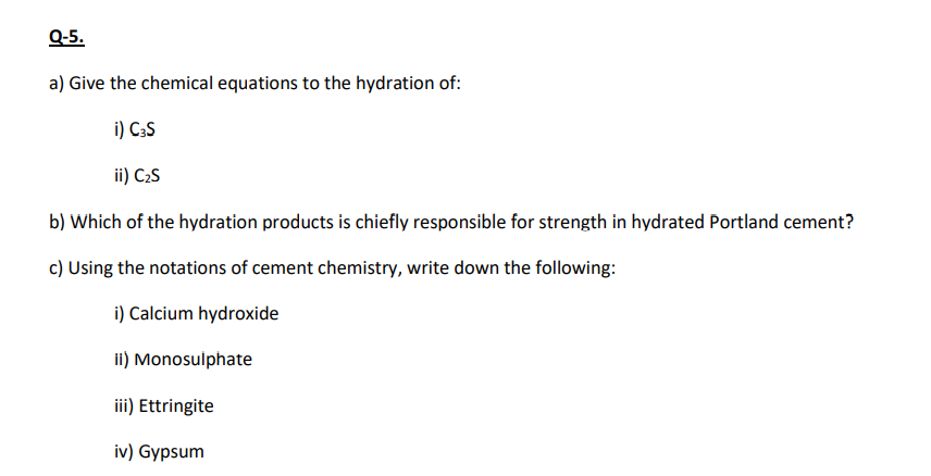 Solved a) Give the chemical equations to the hydration of: | Chegg.com