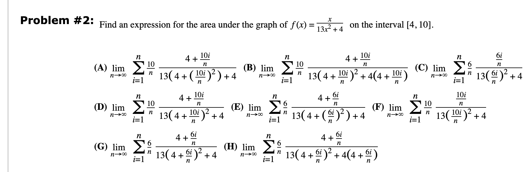 Solved Problem # 2: Find an expression for the area under | Chegg.com