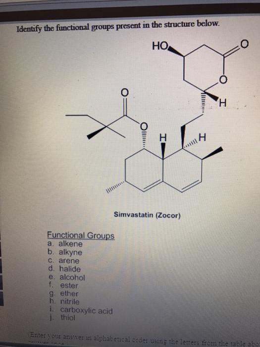 Solved Identify The Functional Groups Present In The | Chegg.com