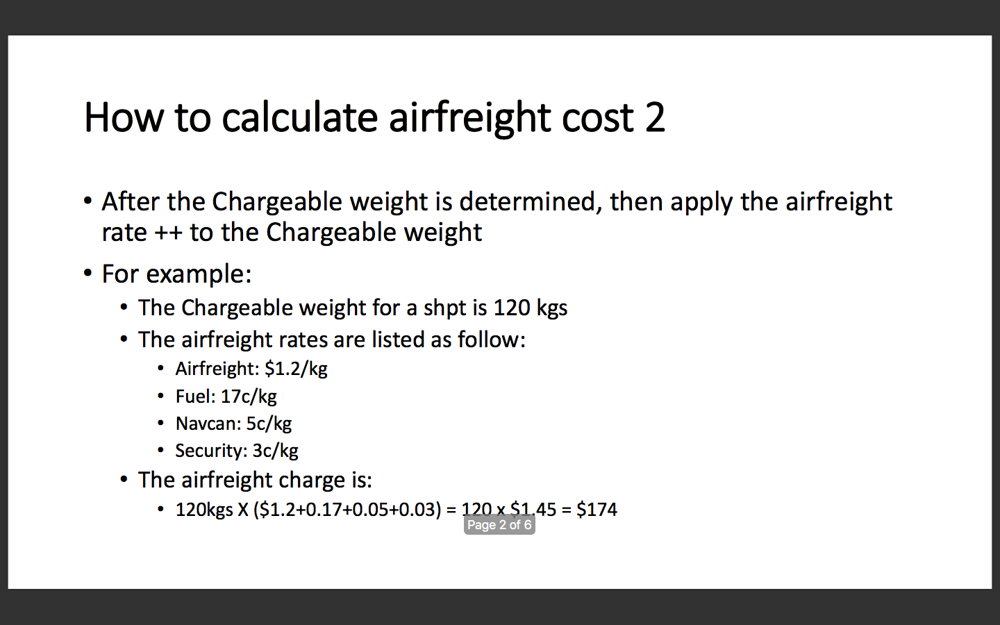 Solved How To Calculate Airfreight Cost