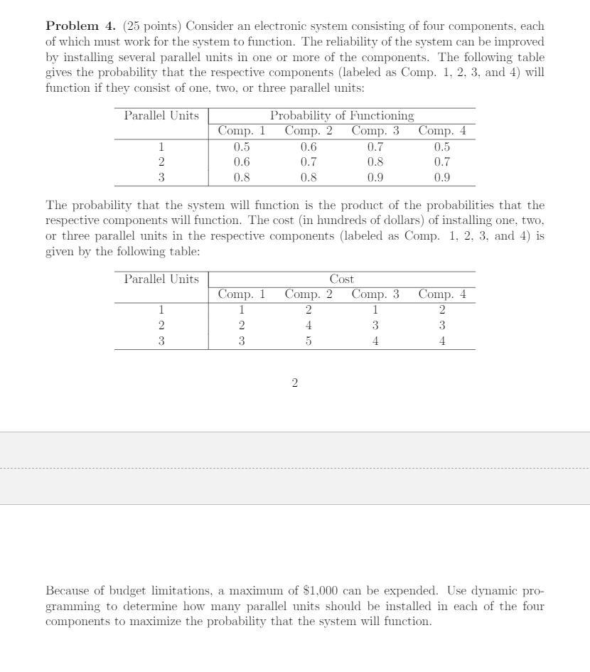 Solved Problem 4 25 Points Consider An Electronic System 9496