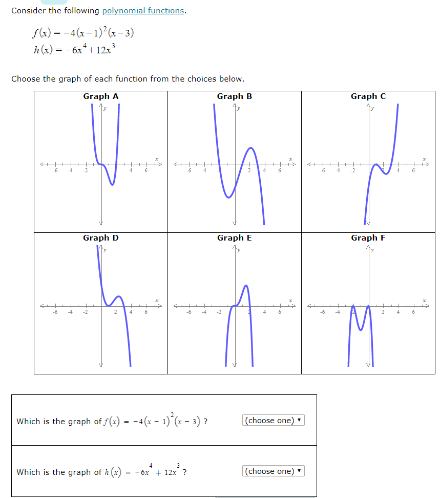 Consider The Following Polynomial Functions Chegg Com