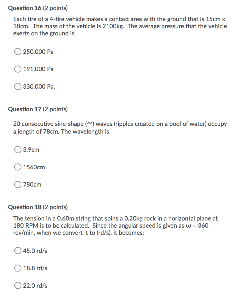 Tire Math Question Solved Question 16 (2 points) Each tire of a 4-tire vehicle | Chegg.com