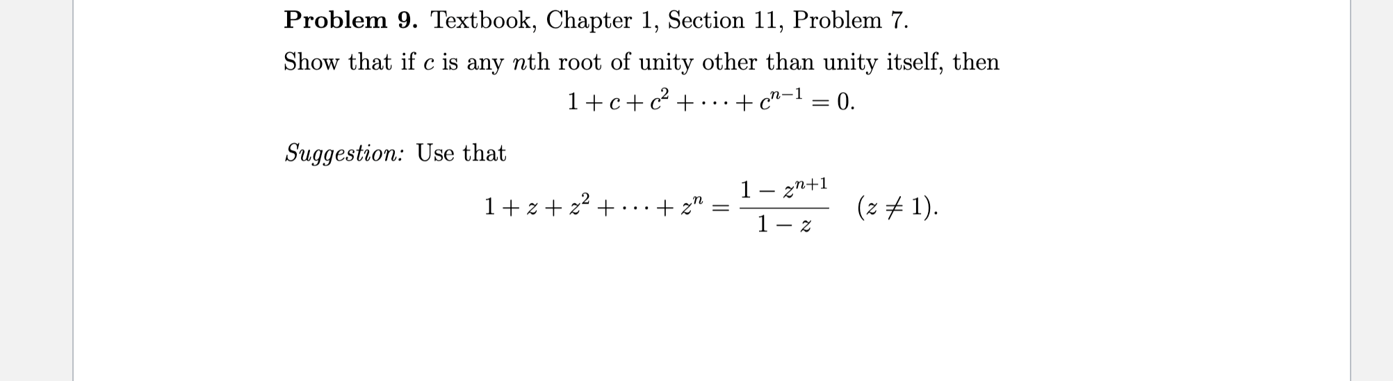 Solved Problem 9. Textbook, Chapter 1, Section 11, Problem | Chegg.com