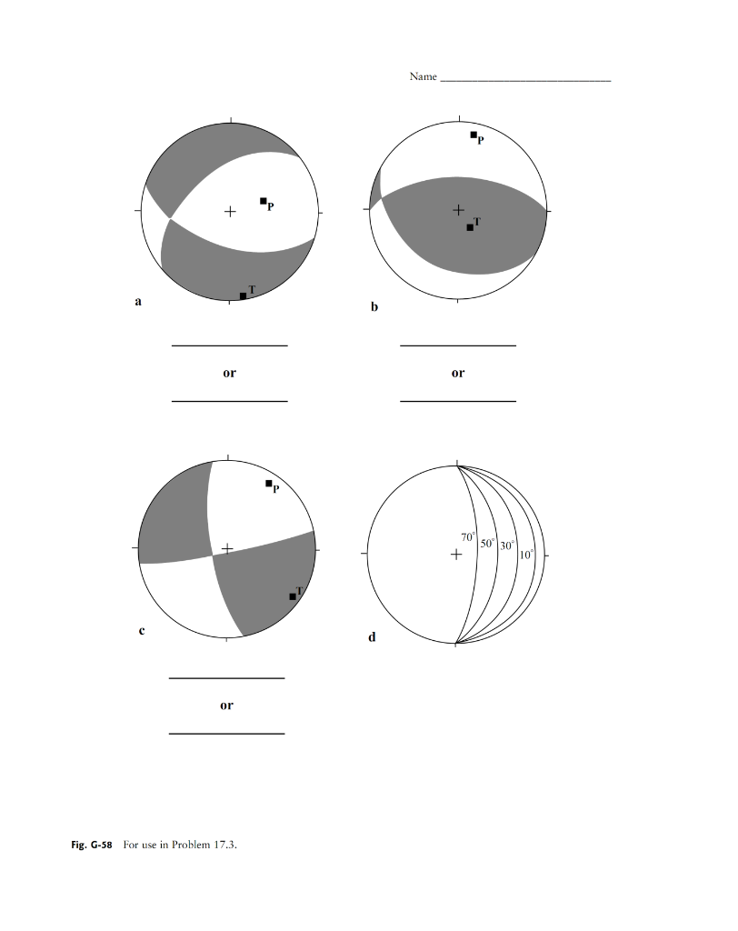 Solved 1/ Figure G-58 contains three focal-mechanism | Chegg.com