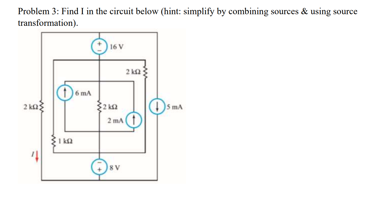 Solved Problem 3: Find I In The Circuit Below (hint: | Chegg.com