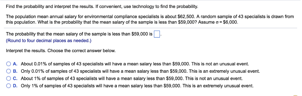Solved Find The Probability And Interpret The Results If Chegg