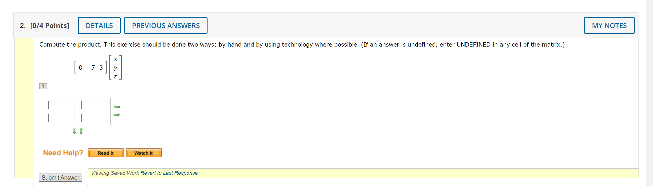Solved Compute the product. This exercise should be done two | Chegg.com
