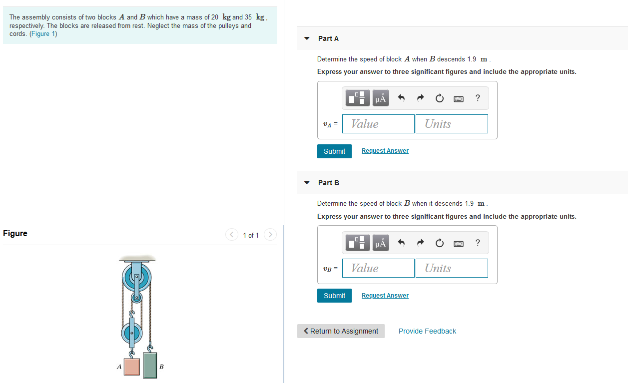 Solved The Assembly Consists Of Two Blocks A And B Which | Chegg.com