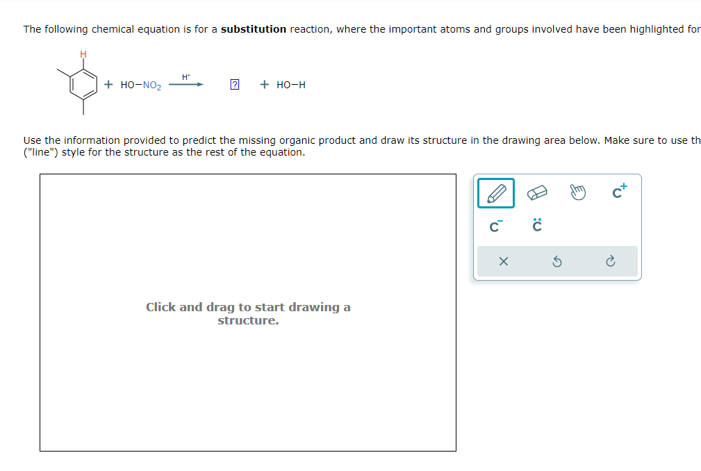 Solved The Following Chemical Equation Is For A Substitution | Chegg.com