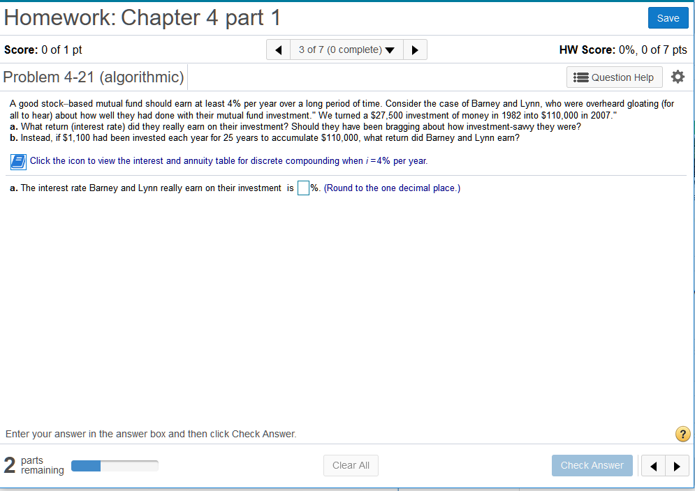 Solved Engineering Economy Homework Question Two sub-parts | Chegg.com