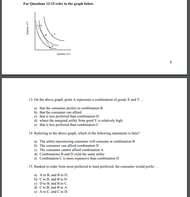 Solved For Questions 13-15 refer to the graph below Quantity | Chegg.com